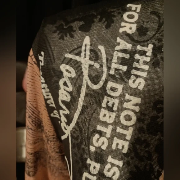 Long-Sleeve Graphic Print Maxi Dress in Black and Brown - Picture 3 of 3